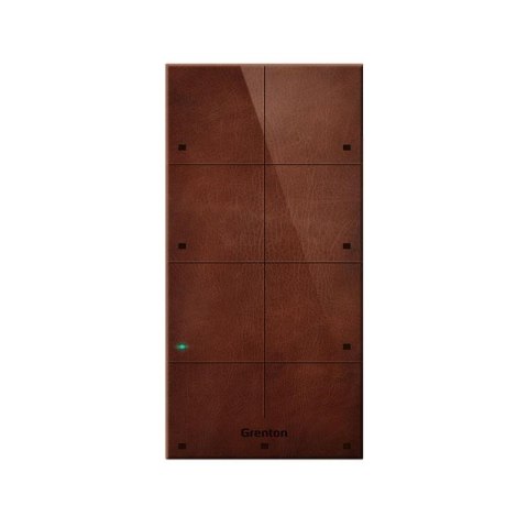 Grenton Panel dotykowy/ 8 pól dotykowych/ TF-Bus/ ciemny, wykonany z naturalnej skóry front Grenton Panel dotykowy/ 8 pól dotykowych/ TF-Bus/ ciemny, wykonany z naturalnej skóry front