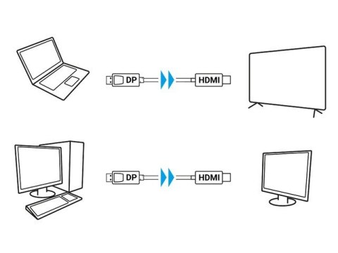 Kabel DisplayPort (M) V1.1 -> HDMI (M) 1m czarny Kabel DisplayPort (M) V1.1 -> HDMI (M) 1m czarny