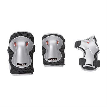 Ochraniacze na łyżworolki Roces Super JR 3-pack czarno szare 301276 M Ochraniacze na łyżworolki Roces Super JR 3-pack czarno szare 301276 M