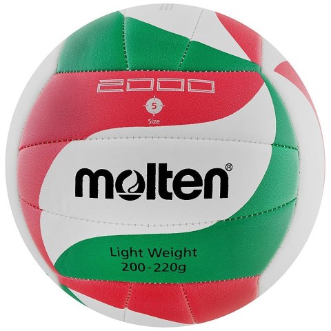Piłka do siatkówki Molten V5M2000 Light biało-czerwono-zielona rozm. 5 Piłka do siatkówki Molten V5M2000 Light biało-czerwono-zielona rozm. 5