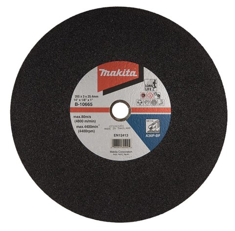 Tarcze tnące do metalu MAKITA B-10665-5 355x3x25,4mm 5szt. Tarcze tnące do metalu MAKITA B-10665-5 355x3x25,4mm 5szt.