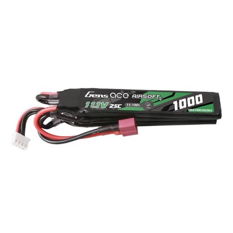 Akumulator Gens ace 25C 1000mAh 3S1P 11.1V Nunchuck 3X Airsoft Gun Lipo z konektorem T Plug Akumulator Gens ace 25C 1000mAh 3S1P 11.1V Nunchuck 3X Airsoft Gun Lipo z konektorem T Plug