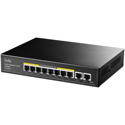 Switch CUDY GS1010PE 8-Port Gigabit PoE+ 120W 2xGbE Uplink Switch CUDY GS1010PE 8-Port Gigabit PoE+ 120W 2xGbE Uplink