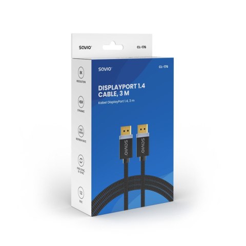 Kabel DP v1.4 (M), 8K/60Hz, FHD, 3 m, CL-176 Kabel DP v1.4 (M), 8K/60Hz, FHD, 3 m, CL-176
