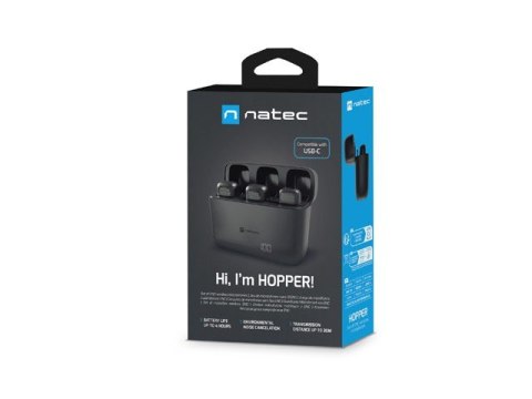 Mikrofon Natec HOPPER krawatowy bezprzewodowy USB-C (2szt.) Mikrofon Natec HOPPER krawatowy bezprzewodowy USB-C (2szt.)